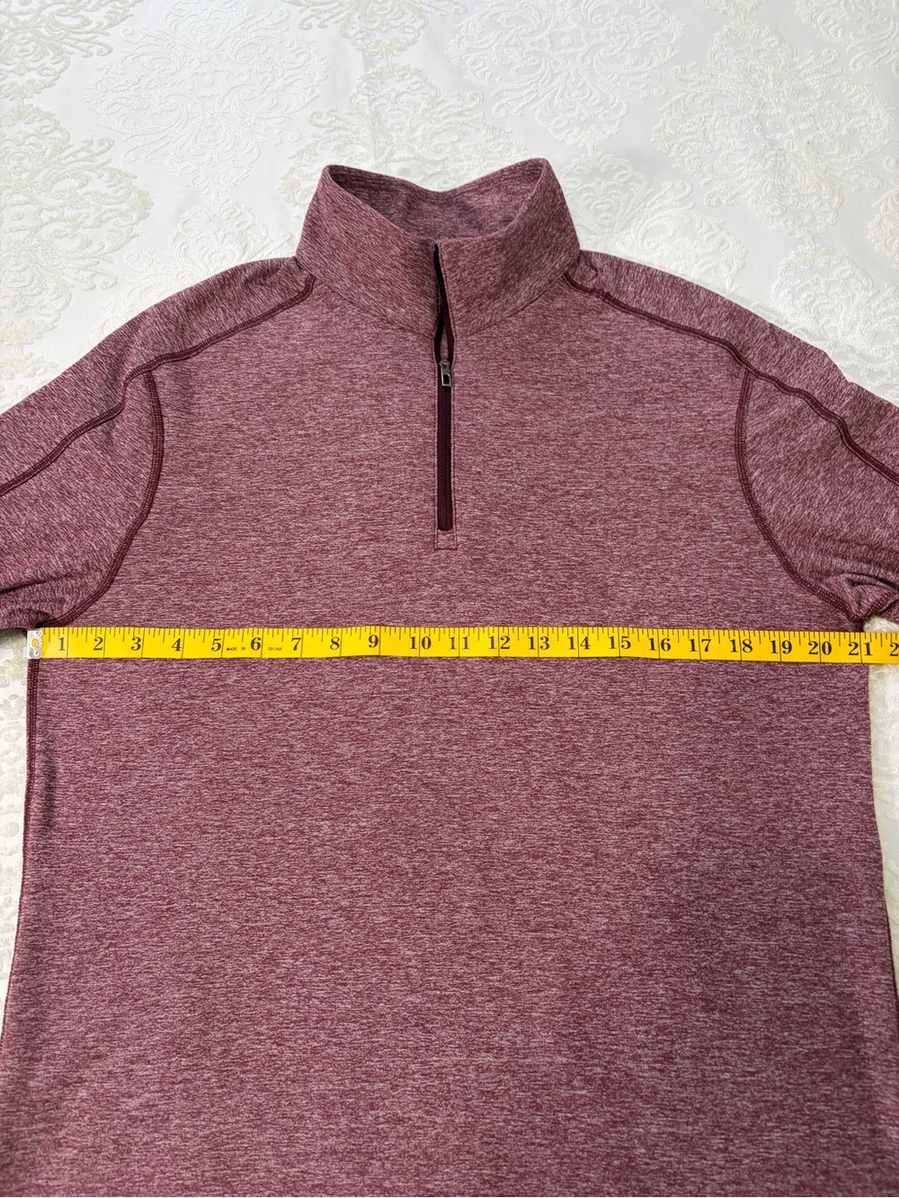 Lululemon Surge Warm 1/2 Zip Long Sleeve Pullover Heathered Cassis Large -No Tag - Picture 9 of 10